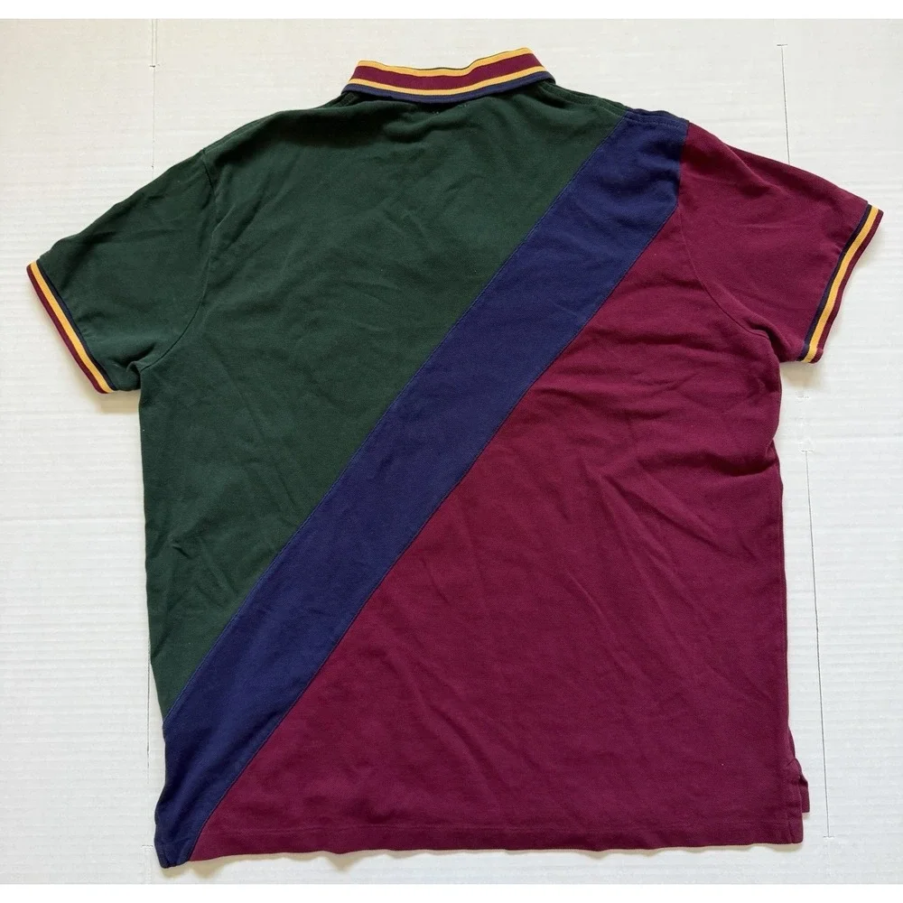 Polo Ralph Lauren Custom Slim Fit Big Pony Crest Polo Shirt Men's XL Colorblock